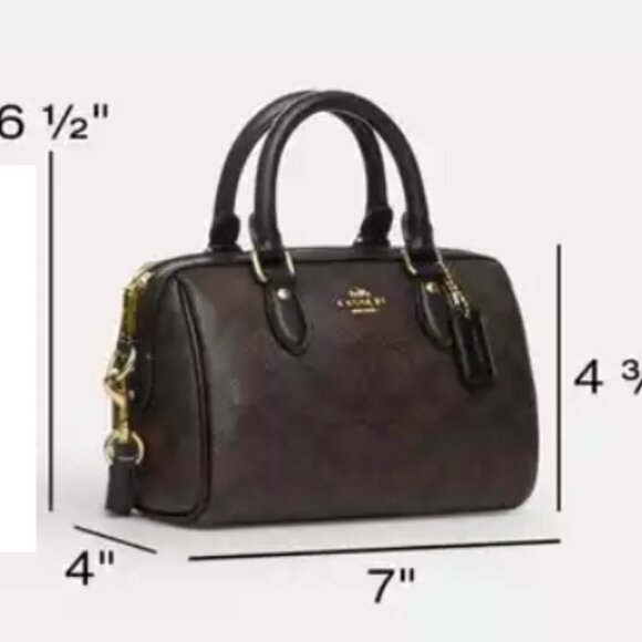 Coach Rowan Satchel Bag in Signature Canvas with Crossbody Strap - Picture 8 of 8